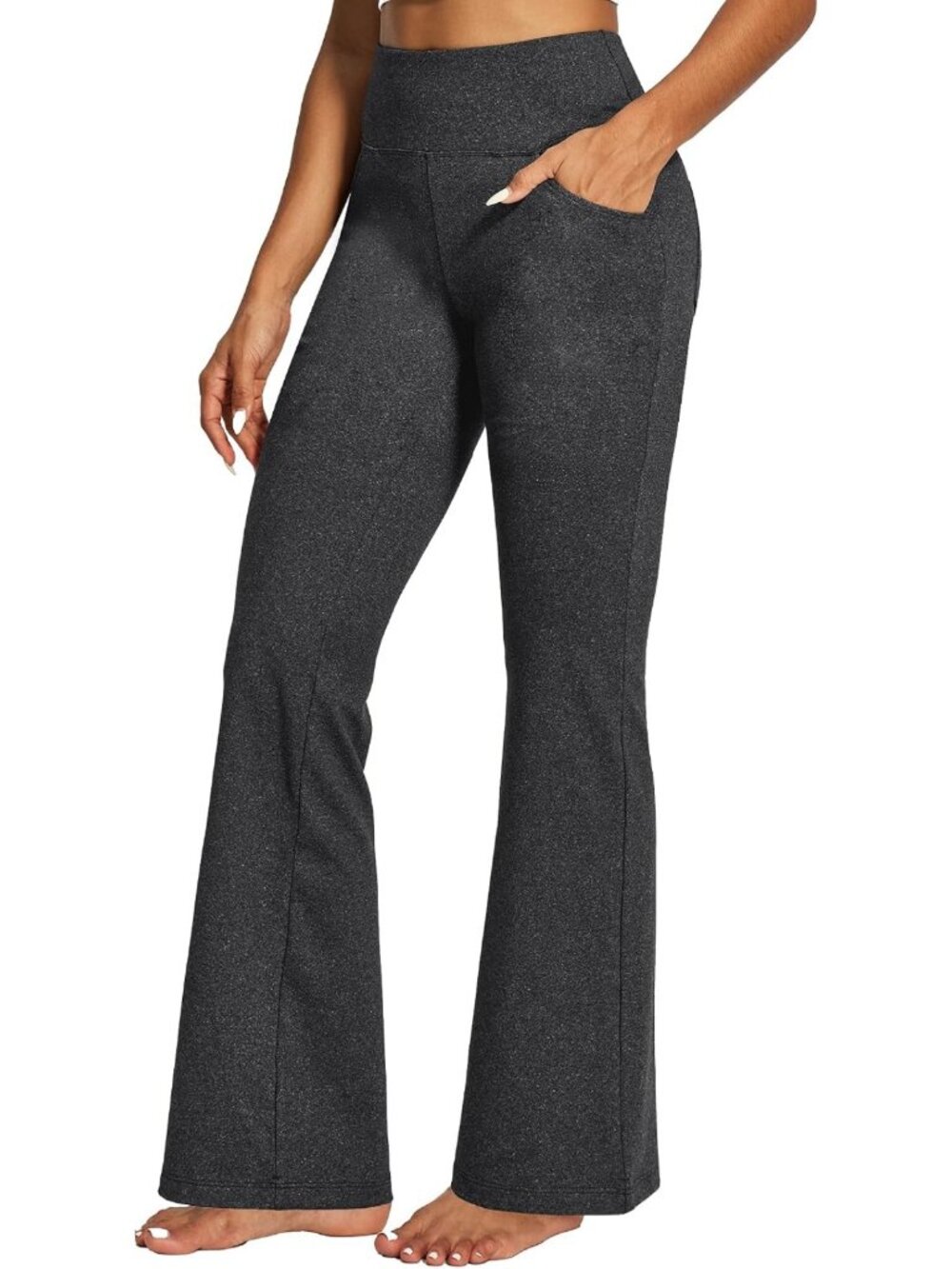 High Waist Bootcut Yoga Pants for Women, Flare Leggings with Pockets, Workout
